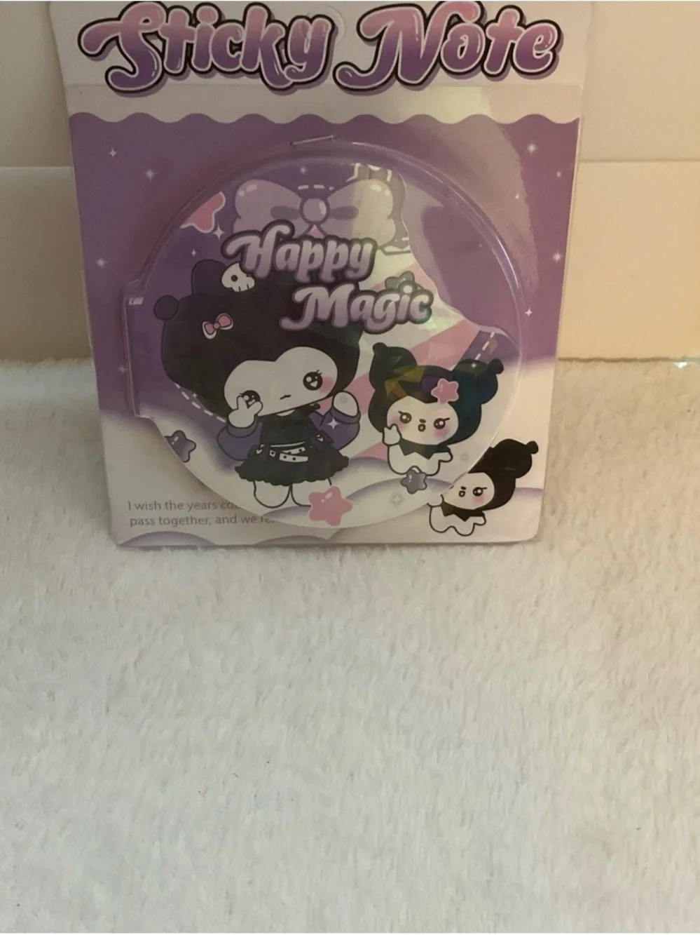Happy Magic Purple Sticky Note Pad - Cute Character Memo